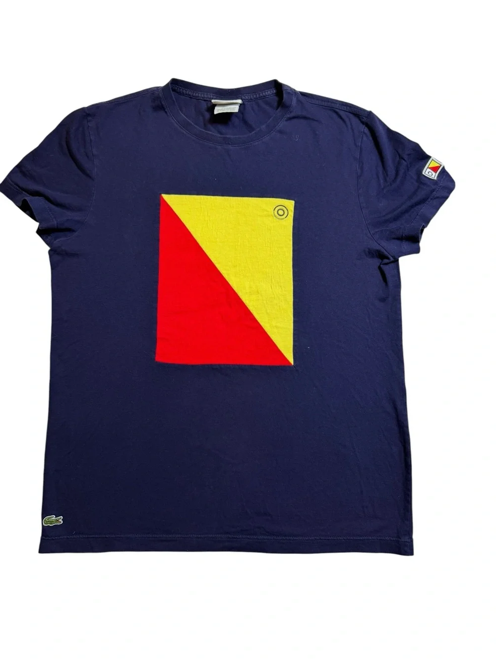 Lacoste Men's Regular Fit Nautical Flag Graphic T-Shirt - Navy - Size 3 / S - Picture 2 of 7